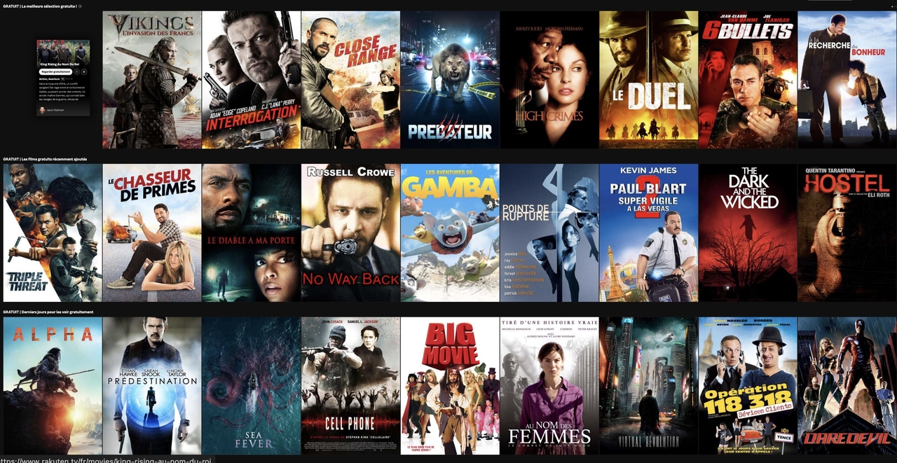 découvrez où regarder gratuitement vos films et séries préférés en streaming. profitez d'une sélection variée de contenus en français, accessibles facilement et sans inscription.